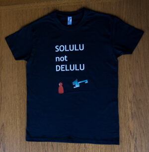 Statement T-Shirt β SOLULU not DELULU β Red Hood & Wolf Key